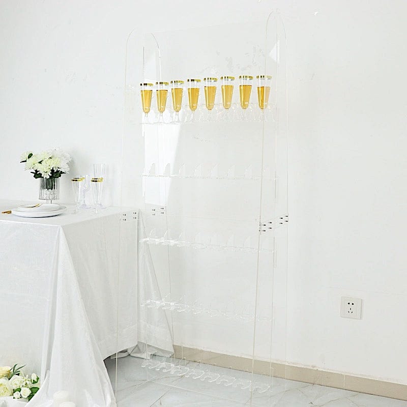 5 ft Acrylic 5-Tier Wine Glass Rack Champagne Flute Holder Stand - Clear DISP_STND_ACRY01_5_CLR