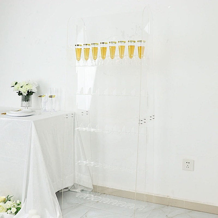 5 ft Acrylic 5-Tier Wine Glass Rack Champagne Flute Holder Stand - Clear DISP_STND_ACRY01_5_CLR