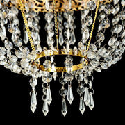 5 ft Empire Style Beaded Crystal Chandelier with Gold Ornate Metal Frame - Clear CHDLR_HANG01_5FT_GOLD