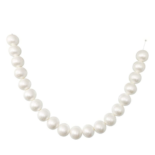 5 ft Foam Garland with 20 Pearls - White BKDP_DECOR_PRL_8CM_WHT
