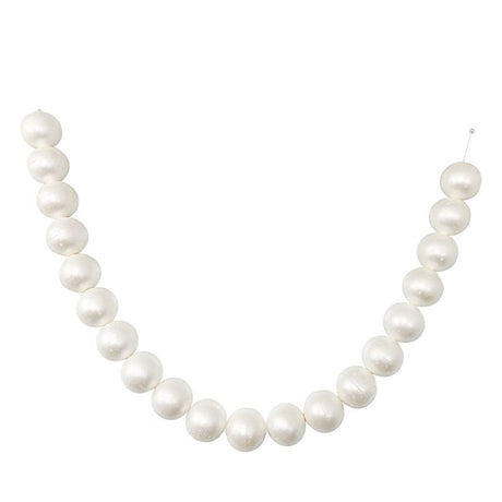 5 ft Foam Garland with 20 Pearls - White BKDP_DECOR_PRL_8CM_WHT