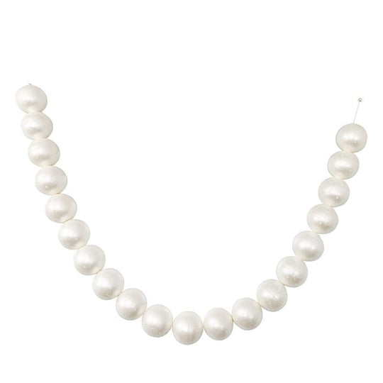 5 ft Foam Garland with 20 Pearls - White BKDP_DECOR_PRL_8CM_WHT