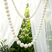 5 ft Foam Garland with 20 Pearls - White BKDP_DECOR_PRL_8CM_WHT