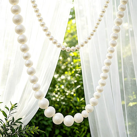 5 ft Foam Garland with 20 Pearls - White BKDP_DECOR_PRL_8CM_WHT