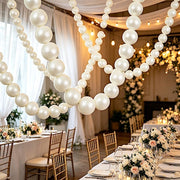 5 ft Foam Garland with 20 Pearls - White BKDP_DECOR_PRL_8CM_WHT
