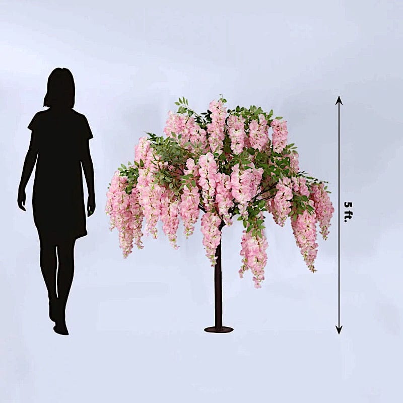5 ft Freestanding Wisteria Tree With Detachable Metal Base