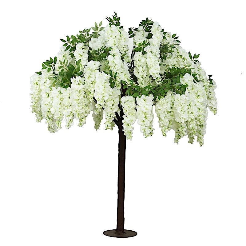 5 ft Freestanding Wisteria Tree With Detachable Metal Base ARTI_TREE_WIST01_5_WHT
