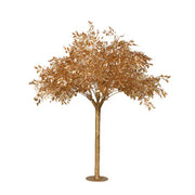 5 ft Metallic Faux Leaf Trees with Realistic Trunk Base - Gold ARTI_TREE_METLIC31_5_GOLD