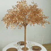 5 ft Metallic Faux Leaf Trees with Realistic Trunk Base - Gold ARTI_TREE_METLIC31_5_GOLD