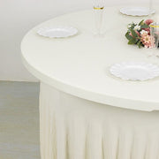 5 ft Wavy Spandex Fitted Round Tablecloth Table Skirt