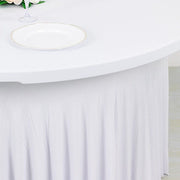 5 ft Wavy Spandex Fitted Round Tablecloth Table Skirt