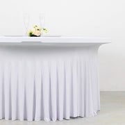 5 ft Wavy Spandex Fitted Round Tablecloth Table Skirt