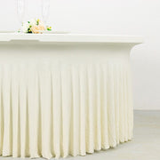 5 ft Wavy Spandex Fitted Round Tablecloth Table Skirt