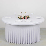 5 ft Wavy Spandex Fitted Round Tablecloth Table Skirt