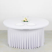 5 ft Wavy Spandex Fitted Round Tablecloth Table Skirt