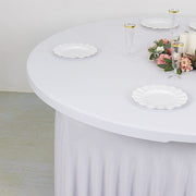 5 ft Wavy Spandex Fitted Round Tablecloth Table Skirt