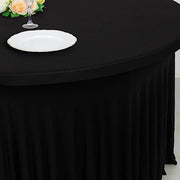 5 ft Wavy Spandex Fitted Round Tablecloth Table Skirt
