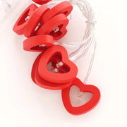 5 ft Wooden Heart LED Fairy Lights - Red LEDSTR_WOD_HRT_CLR