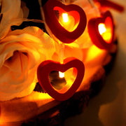 5 ft Wooden Heart LED Fairy Lights - Red LEDSTR_WOD_HRT_CLR