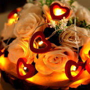 5 ft Wooden Heart LED Fairy Lights - Red LEDSTR_WOD_HRT_CLR