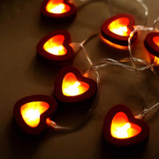 5 ft Wooden Heart LED Fairy Lights - Red LEDSTR_WOD_HRT_CLR