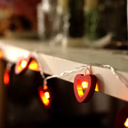 5 ft Wooden Heart LED Fairy Lights - Red LEDSTR_WOD_HRT_CLR
