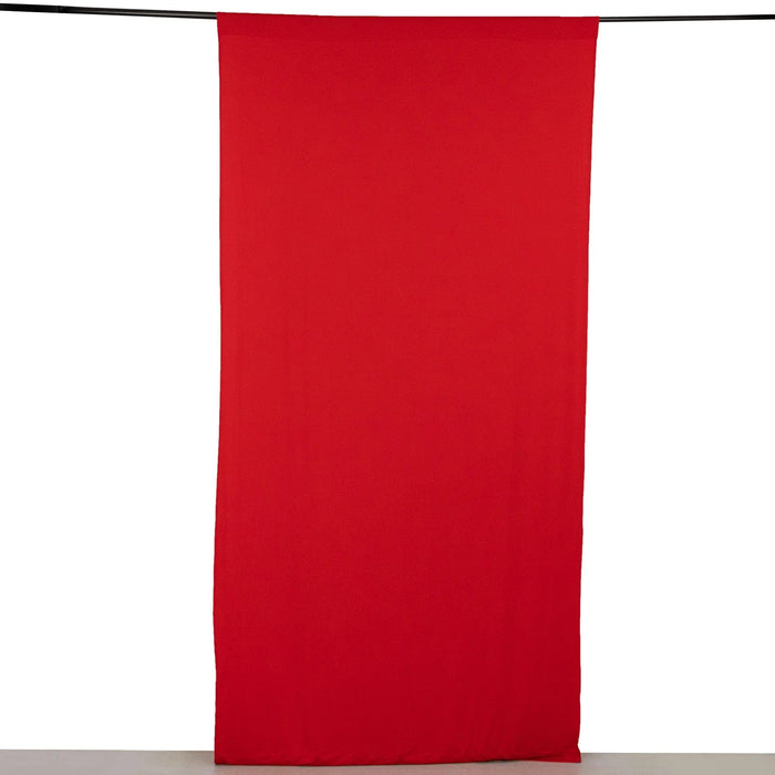 5 ft x 10 ft 4-Way Stretch Spandex Divider Backdrop Curtain CUR_PANSPX_5X10_RED