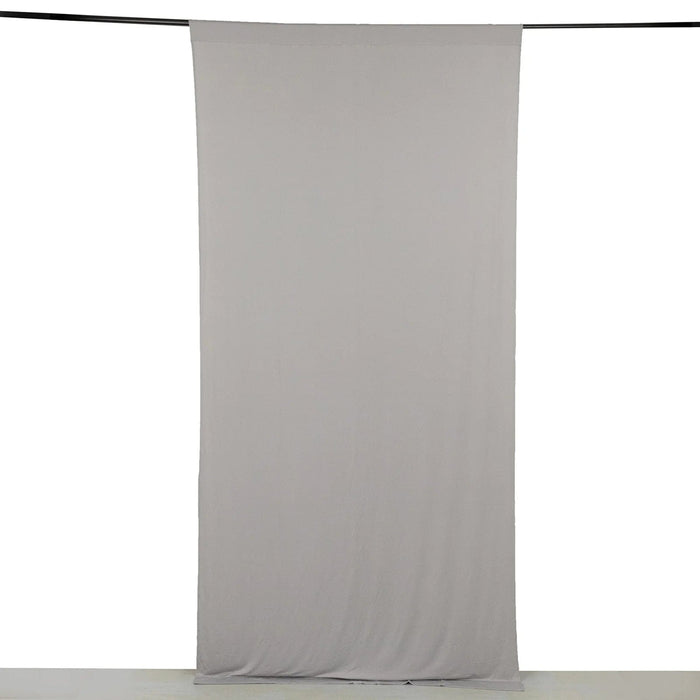 5 ft x 10 ft 4-Way Stretch Spandex Divider Backdrop Curtain CUR_PANSPX_5X10_SILV
