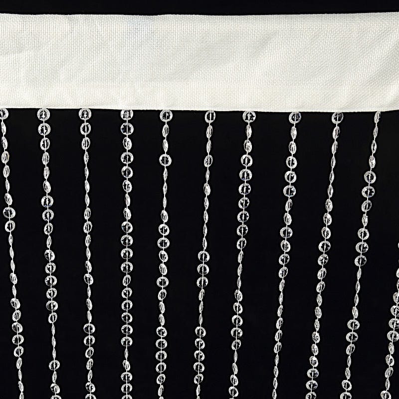 5 ft x 10 ft Acrylic Crystal Beaded Curtain with Polyester Rod Pocket - Clear CUR_F02_5X10FT_CLR