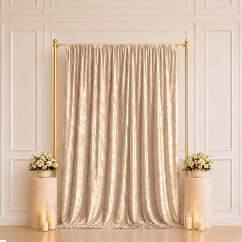 5 ft x 10 ft Crushed Velvet Backdrop Curtain 70% Blackout with Rod Pocket