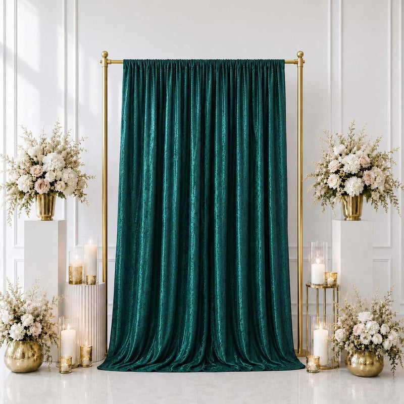 5 ft x 10 ft Crushed Velvet Backdrop Curtain 70% Blackout with Rod Pocket
