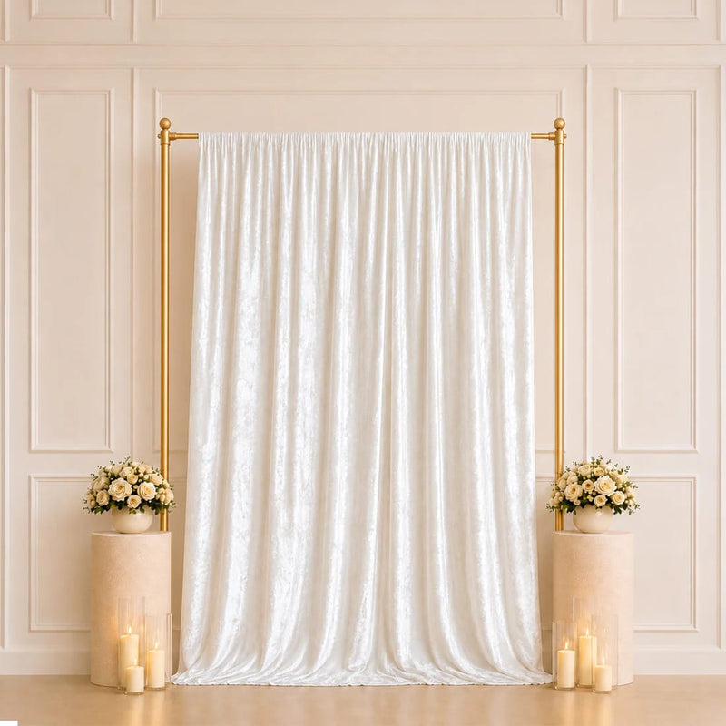 5 ft x 10 ft Crushed Velvet Backdrop Curtain 70% Blackout with Rod Pocket