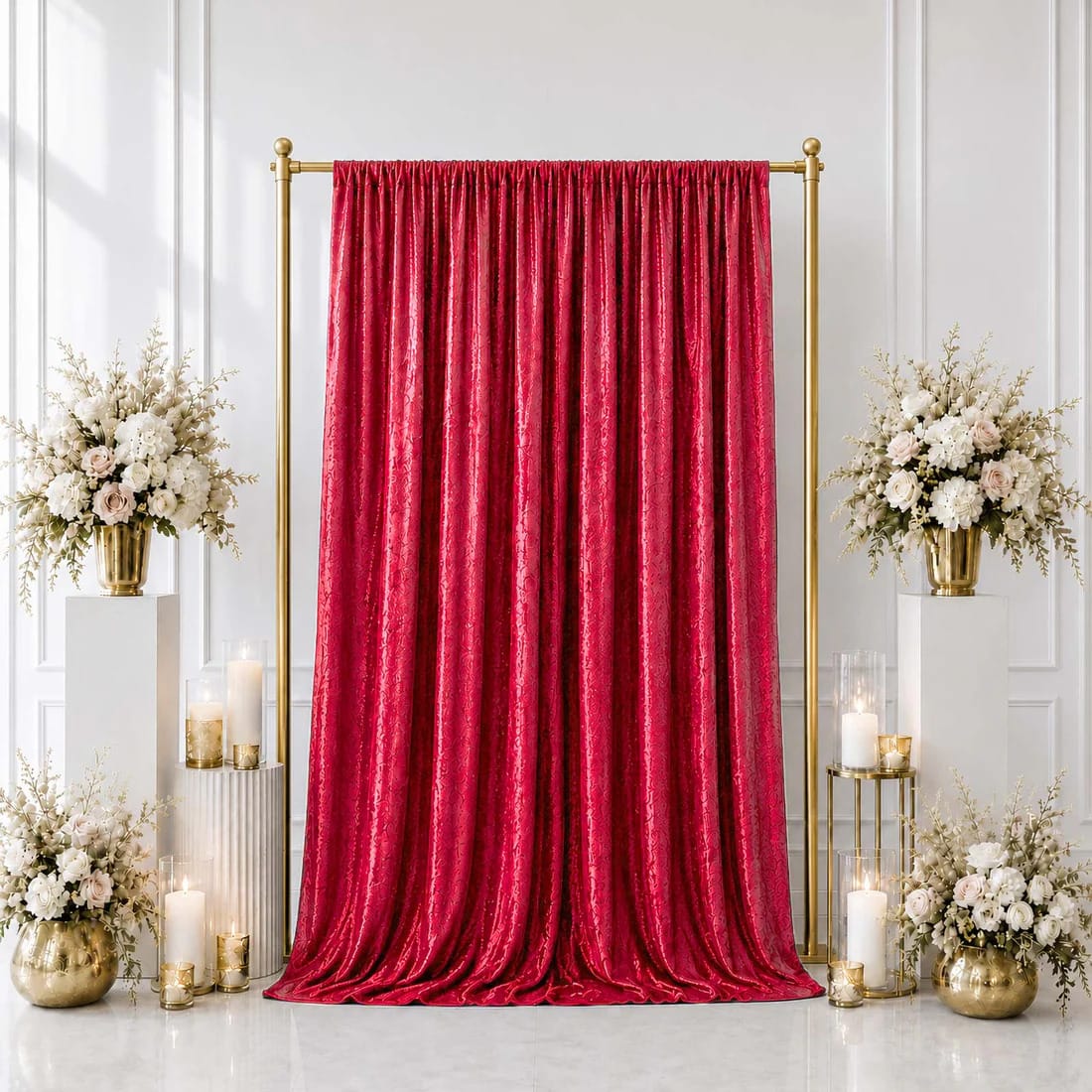 5 ft x 10 ft Crushed Velvet Backdrop Curtain 70% Blackout with Rod Pocket