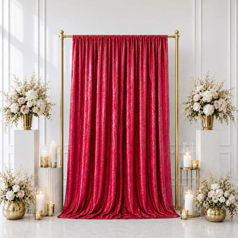 5 ft x 10 ft Crushed Velvet Backdrop Curtain 70% Blackout with Rod Pocket