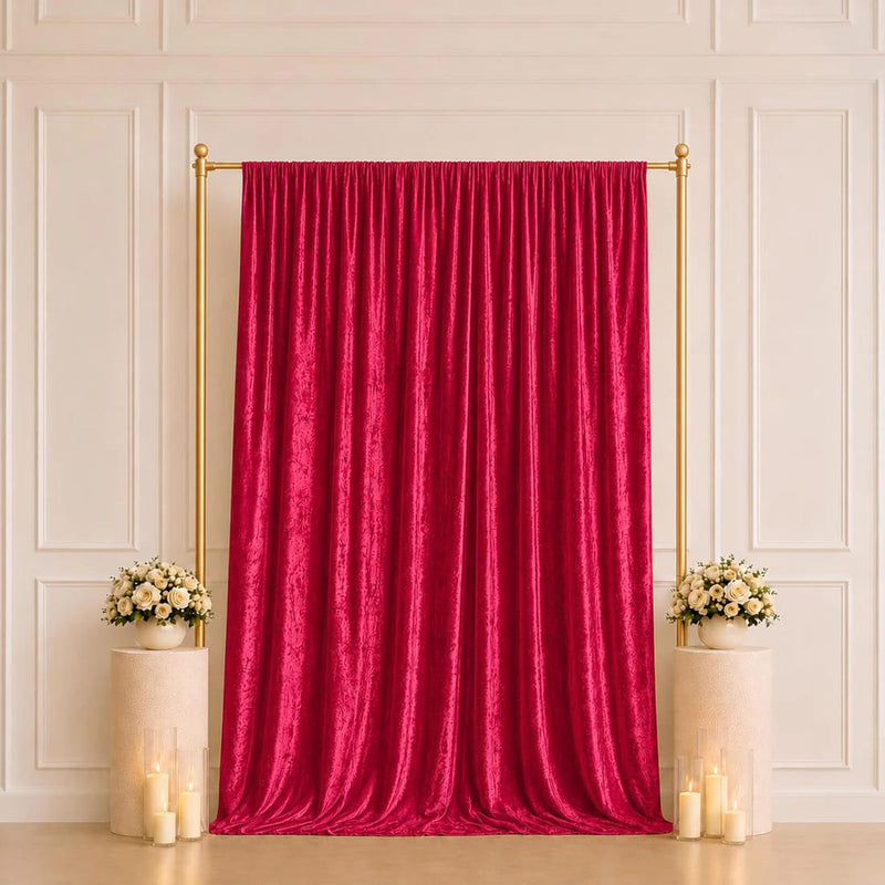 5 ft x 10 ft Crushed Velvet Backdrop Curtain 70% Blackout with Rod Pocket