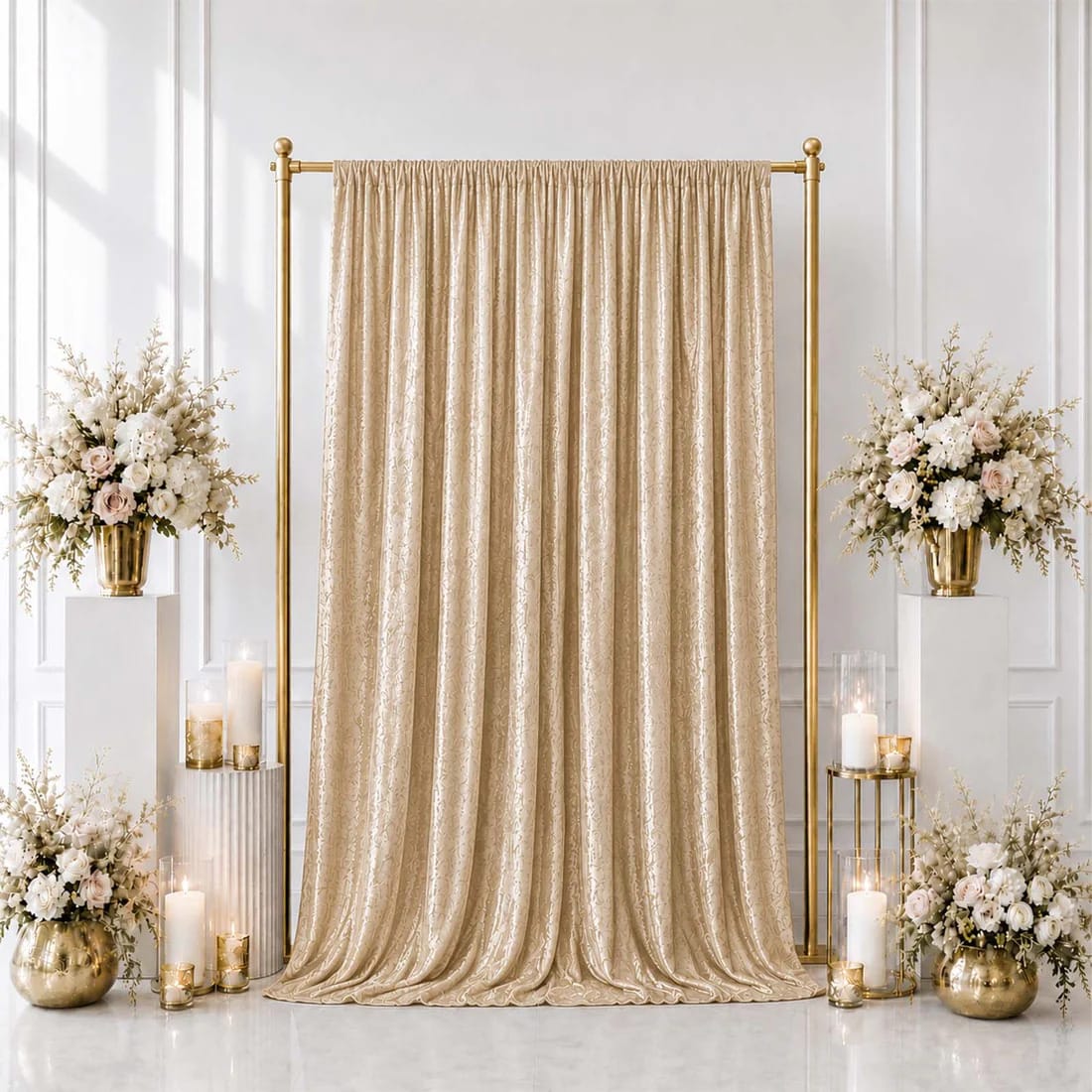 5 ft x 10 ft Crushed Velvet Backdrop Curtain 70% Blackout with Rod Pocket
