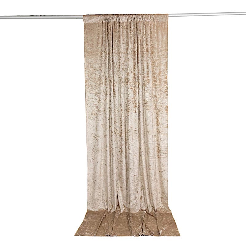 5 ft x 10 ft Crushed Velvet Backdrop Curtain 70% Blackout with Rod Pocket