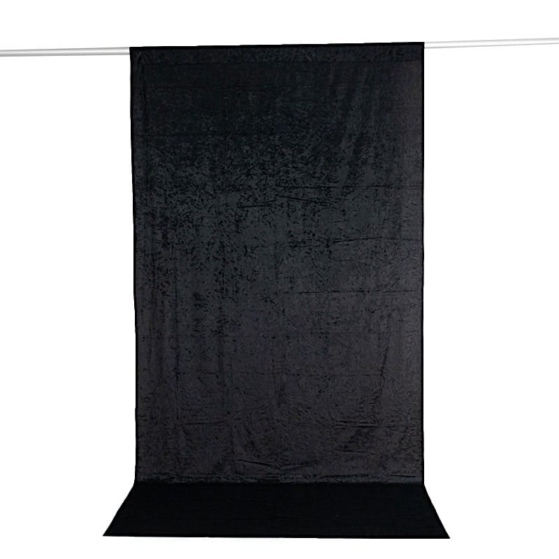 5 ft x 10 ft Crushed Velvet Backdrop Curtain 70% Blackout with Rod Pocket BKDP_VEL_PRM_5X10_BLK