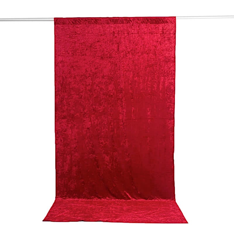 5 ft x 10 ft Crushed Velvet Backdrop Curtain 70% Blackout with Rod Pocket BKDP_VEL_PRM_5X10_RED