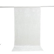 5 ft x 10 ft Crushed Velvet Backdrop Curtain 70% Blackout with Rod Pocket BKDP_VEL_PRM_5X10_WHT
