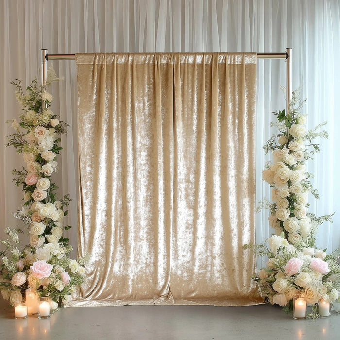 5 ft x 10 ft Crushed Velvet Backdrop Curtain with Rod Pocket