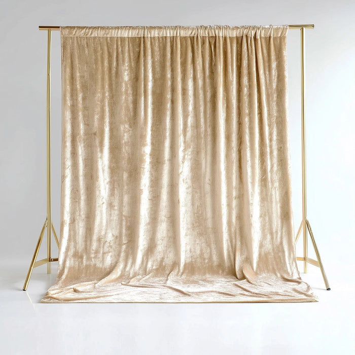 5 ft x 10 ft Crushed Velvet Backdrop Curtain with Rod Pocket