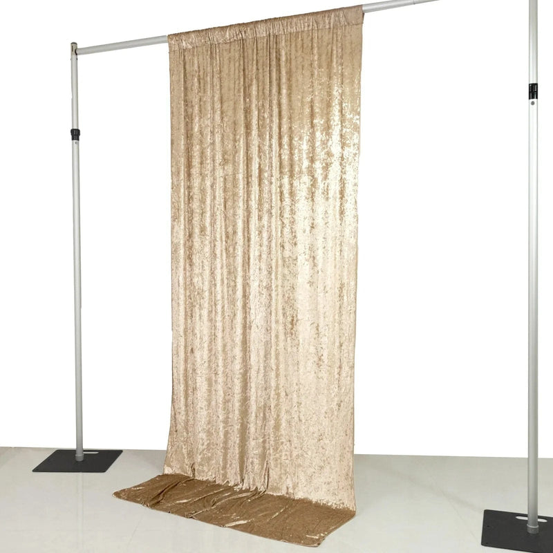 5 ft x 10 ft Crushed Velvet Backdrop Curtain with Rod Pocket