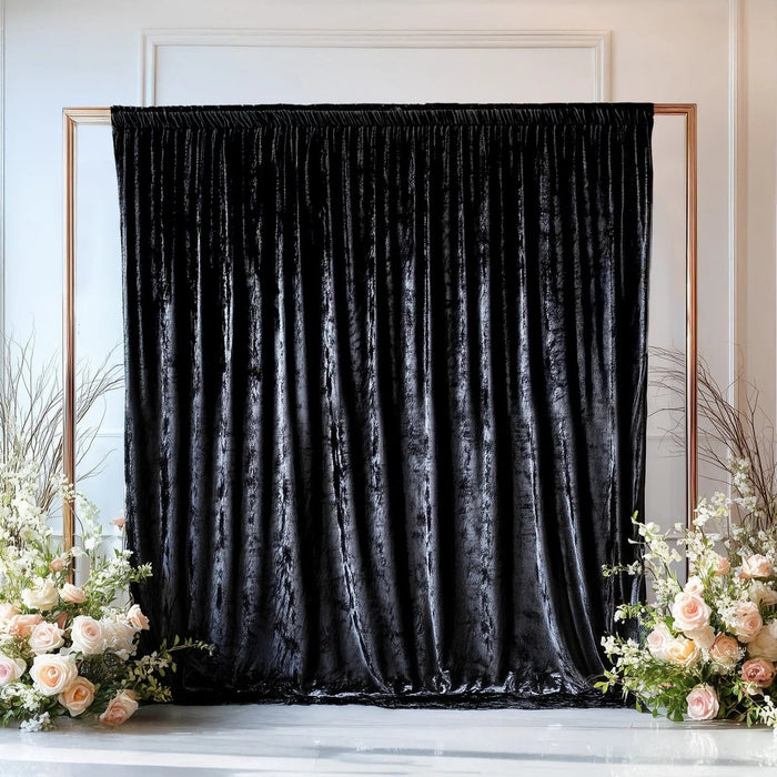 5 ft x 10 ft Crushed Velvet Backdrop Curtain with Rod Pocket