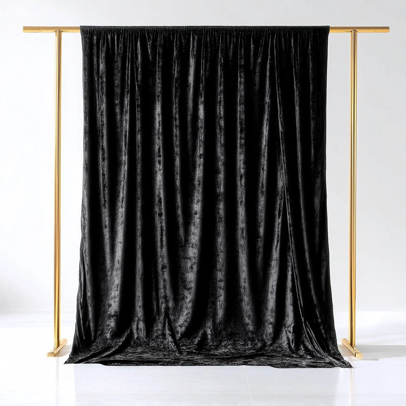 5 ft x 10 ft Crushed Velvet Backdrop Curtain with Rod Pocket
