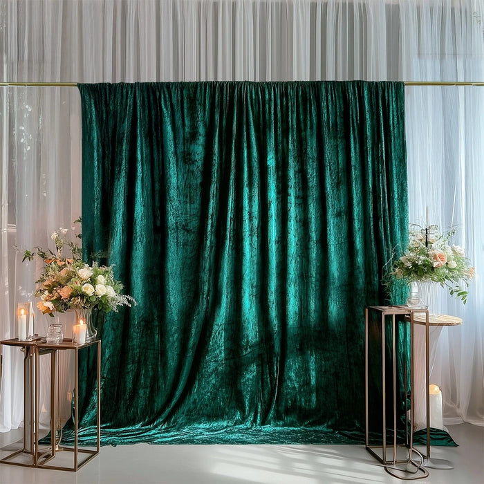5 ft x 10 ft Crushed Velvet Backdrop Curtain with Rod Pocket