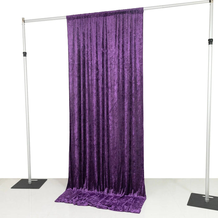 5 ft x 10 ft Crushed Velvet Backdrop Curtain with Rod Pocket