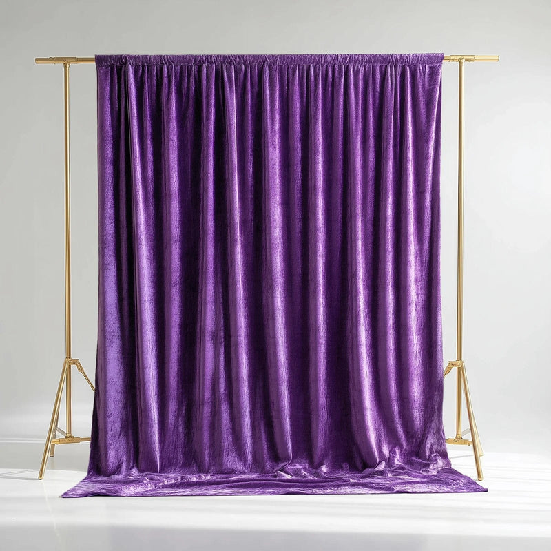 5 ft x 10 ft Crushed Velvet Backdrop Curtain with Rod Pocket