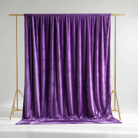 5 ft x 10 ft Crushed Velvet Backdrop Curtain with Rod Pocket