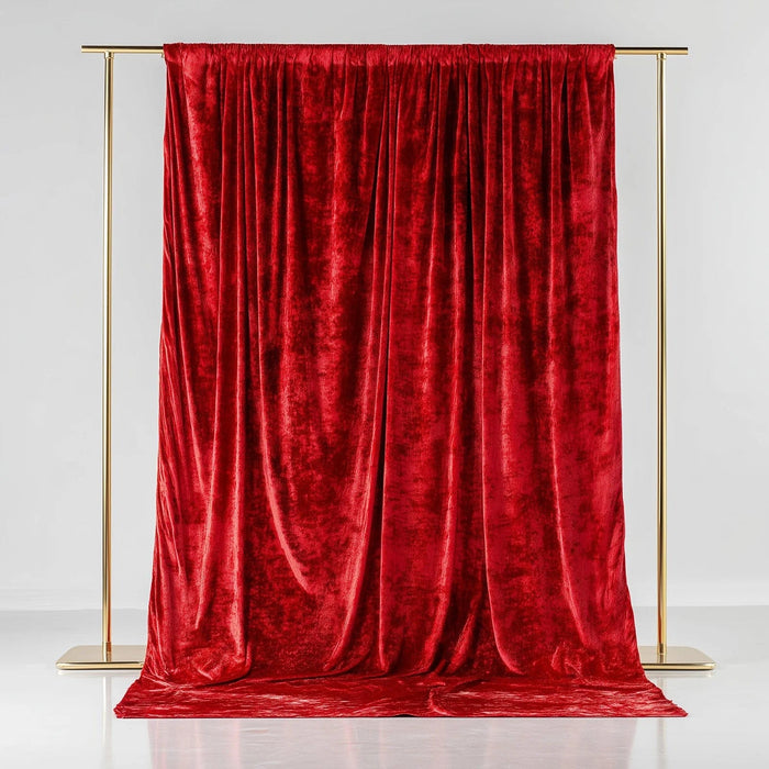5 ft x 10 ft Crushed Velvet Backdrop Curtain with Rod Pocket